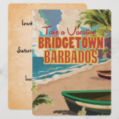 Bridgetown, Barbados Oude Reisposter Kaart (Voorkant / Achterkant)