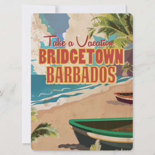 Bridgetown, Barbados Oude Reisposter Kaart (Voorkant)