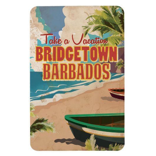 Bridgetown, Barbados Oude Reisposter Magneet (Verticaal)