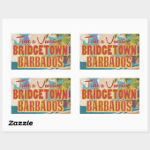 Bridgetown, Barbados Oude Reisposter Rechthoekige Sticker (Vel)