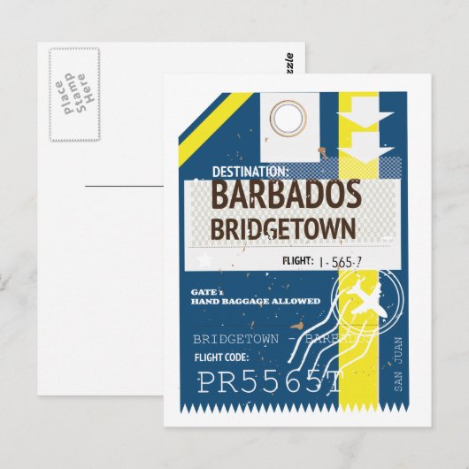 Bridgetown Barbados reis ticket Briefkaart (Voorkant / Achterkant)