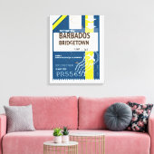 Bridgetown Barbados reis ticket Canvas Afdruk (Insitu (Woonkamer))