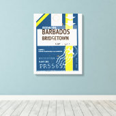Bridgetown Barbados reis ticket Canvas Afdruk (Insitu (Houten vloer))