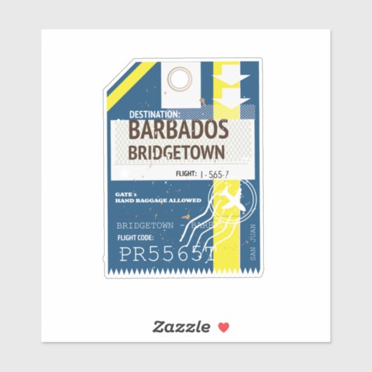 Bridgetown Barbados reis ticket Sticker (Vel)