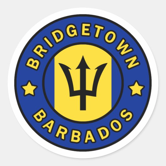 Bridgetown Barbados Ronde Sticker (Voorkant)