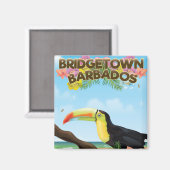 Bridgetown Barbados Toekan reisposter Magneet (Voorkant / Achterkant)