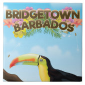 Bridgetown Barbados Toekan reisposter Tegeltje (Voorkant)