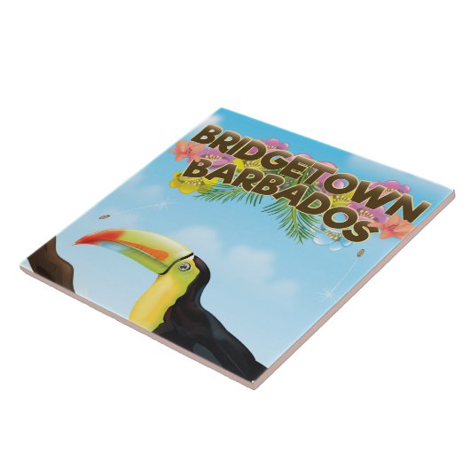 Bridgetown Barbados Toekan reisposter Tegeltje (Zijkant)