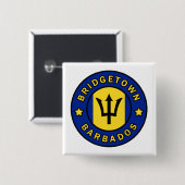 Bridgetown Barbados Vierkante Button 5,1 Cm (Voorkant /achterkant)