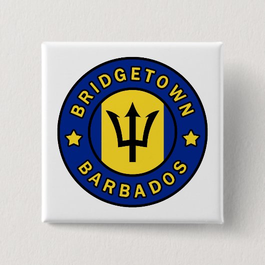 Bridgetown Barbados Vierkante Button 5,1 Cm (Voorkant)