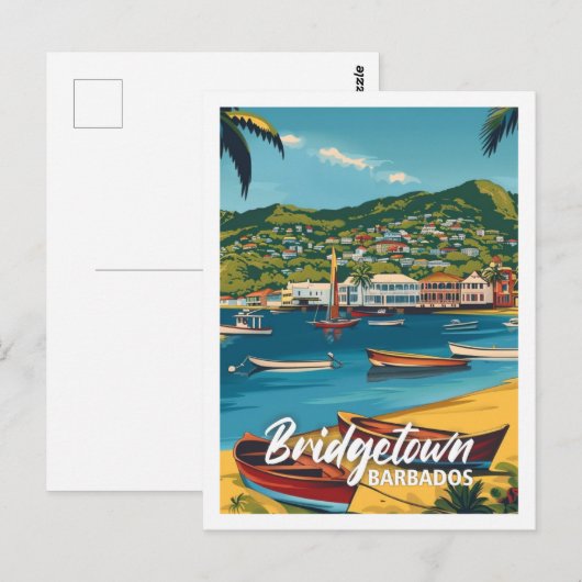 Bridgetown Barbados Vintage Beroemde Reisplaats Briefkaart (Voorkant / Achterkant)