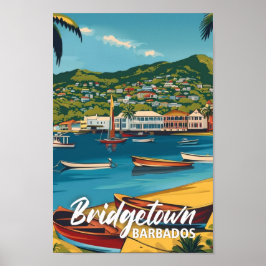 Bridgetown Barbados Vintage Beroemde Reisplaats Poster