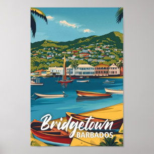 Bridgetown Barbados Vintage Beroemde Reisplaats Poster