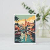 Bridgetown Barbados Vintage Travel Illustratie Briefkaart (Staand voorkant)