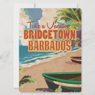 Bridgetown, Barbados Vintage Travel Poster Kaart