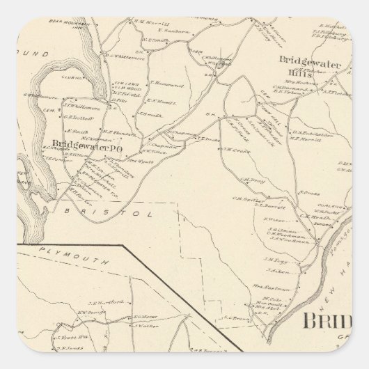 Bridgewater, Hebron Vierkante Sticker (Voorkant)