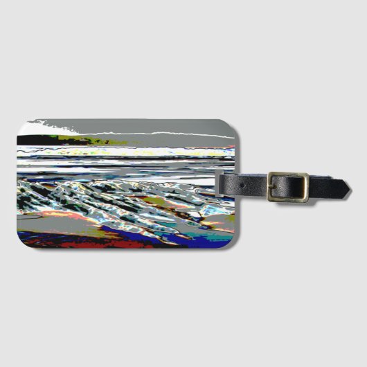 Bridgewater N.S. Riser's Beach Abstracte print kun Bagagelabel (Voorkant (horizontaal))