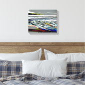 Bridgewater N.S. Riser's Beach Abstracte printkuns Canvas Afdruk (Insitu (Slaapkamer))