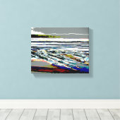 Bridgewater N.S. Riser's Beach Abstracte printkuns Canvas Afdruk (Insitu (Houten vloer))
