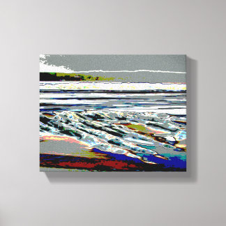 Bridgewater N.S. Riser's Beach Abstracte printkuns Canvas Afdruk