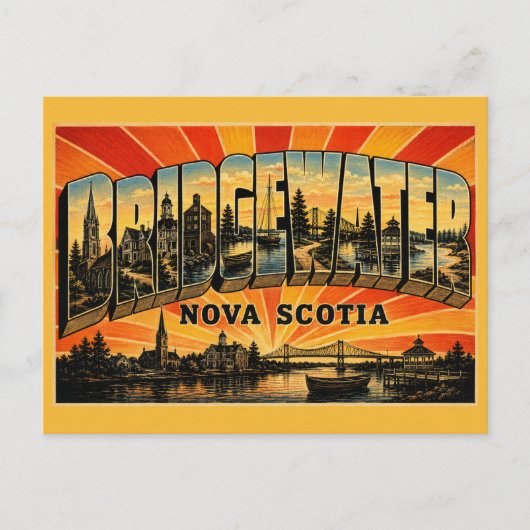 Bridgewater Nova Scotia Rivierhaven Briefkaart (Voorkant)