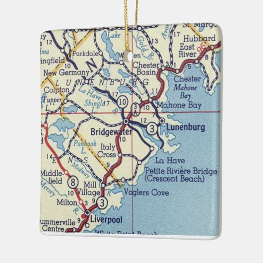 Bridgewater NS  Map Keramisch Ornament (Links)