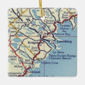 Bridgewater NS  Map Keramisch Ornament (Voorkant)