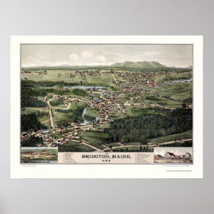 Bridgton, ME Panoramic Map - 1888 Poster