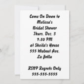 Bridle Vrijgezellenfeest nodigt uit Kaart (Achterkant)