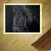Bridled Black Stallion Face Legpuzzel