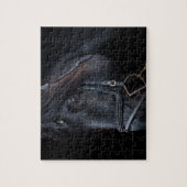 Bridled Black Stallion Face Legpuzzel (Verticaal)