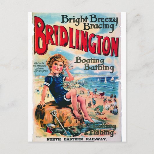 Bridlington England Vintage Travel briefkaart (Voorkant)