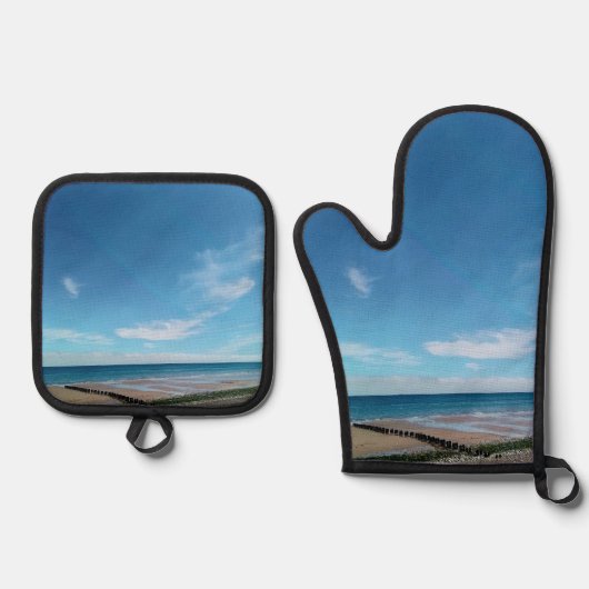 Bridlington-strand Ovenwant & Pannenlap Set (Voorkant)
