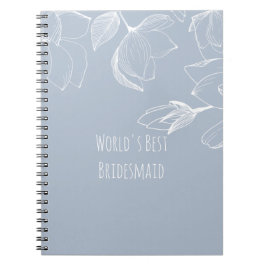 BRIDSMAIDS CADO'S Stof Blauw Witte Magnolia's Notitieboek