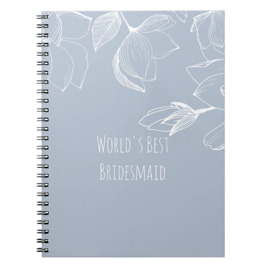 BRIDSMAIDS CADO'S Stof Blauw Witte Magnolia's Notitieboek (Voorkant)