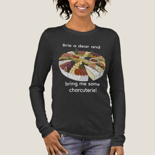 Brie a Dear beroemd gemaakt door Funny Charcuterie Tri-Blend Shirt (Voorkant)