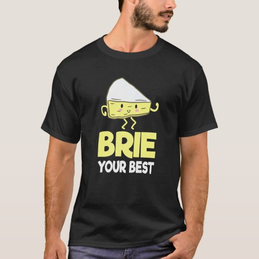 Brie Cheese Person Cheese Farmer Food Pun T-shirt (Voorkant)