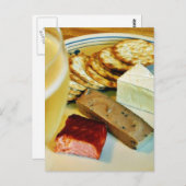 Brie Cheese Salmon Roked Pate Crackers Champagne Briefkaart (Voorkant / Achterkant)