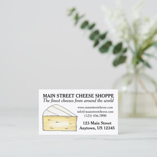 Brie Cheese Shoppe Shop Food Business Chef Foodie Visitekaartje (Staand voorkant)