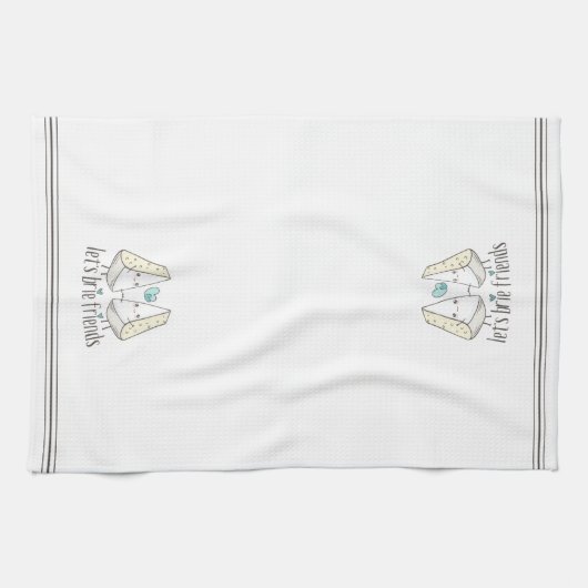 Brie Friends Cute Funny Cheese Pun Theedoek (Horizontaal)