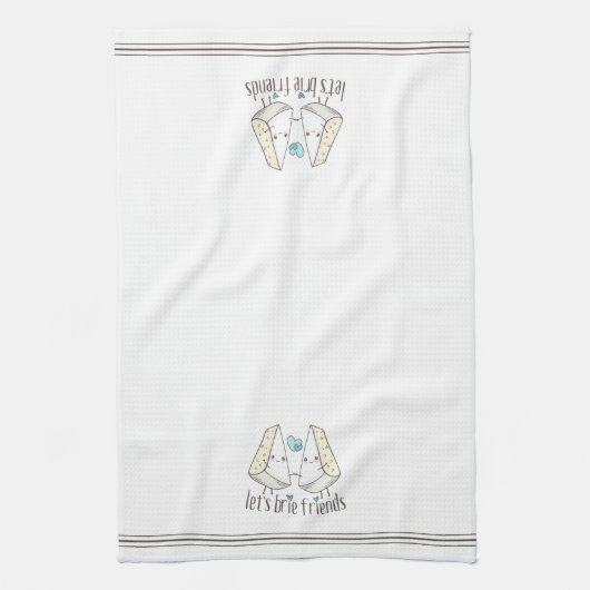 Brie Friends Cute Funny Cheese Pun Theedoek (Verticaal)
