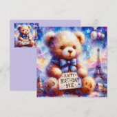 BRIE ~ Gelukkige verjaardag ~ Teddy Bear ~ (Voorkant / Achterkant)