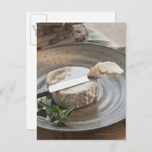 Brie-kaas op bord briefkaart (Voorkant / Achterkant)