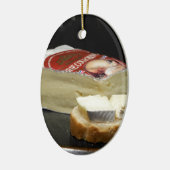 Brie-kaasontwerp Keramisch Ornament (Links)