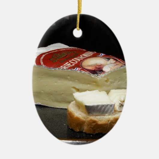 Brie-kaasontwerp Keramisch Ornament (Voorkant)