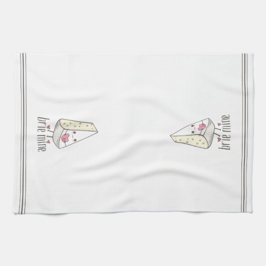 Brie Mine Cute Funny Valentijnsdag Cheese Pun Theedoek (Horizontaal)