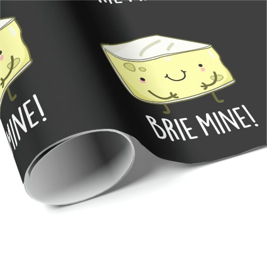 Brie Mine Funny Cheese Pun Dark BG Cadeaupapier (Rol Hoek)