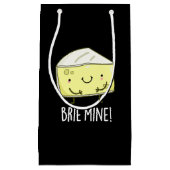 Brie Mine Funny Cheese Pun Dark BG Klein Cadeauzakje (Voorkant)
