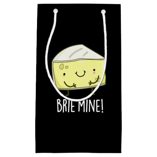 Brie Mine Funny Cheese Pun Dark BG Klein Cadeauzakje (Voorkant)