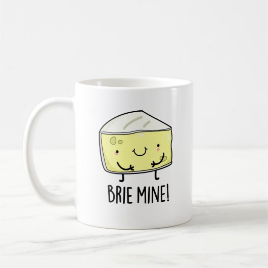 Brie Mine Funny Cheese Pun Koffiemok (Links)